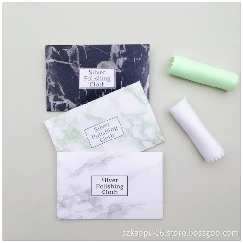 Wholesale Paper Envelope Packed Color Mixed Suede Fabric Anti-Oxidation Cleaner Polishing Nano Jewelry Silver Cleaning Cloth